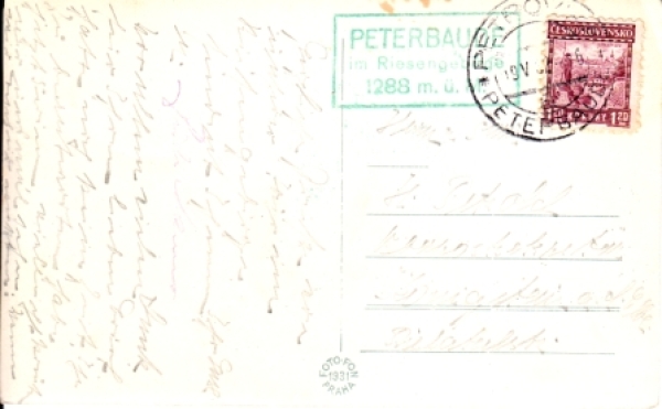 Krkonoše - Petrova bouda 1932 95 003 ●